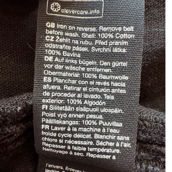 & Other Stories Belted Black Corduroy Mini Dress SZ 0 Dark Academia Goth Career - Picture 7 of 8